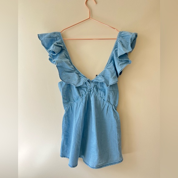 French Connection Tops - NEW French connection ruffled cotton top size US medium